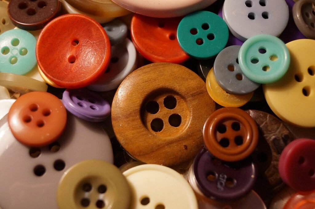 buttons, multicoloured, coloured, needlework, colorful